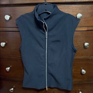 Zara Black Sleeveless top with zipper